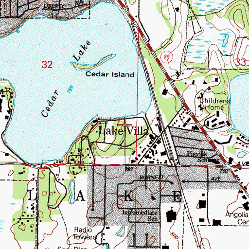 Topographic Map of Village of Lake Villa, IL