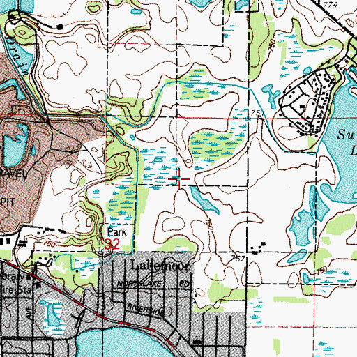 Topographic Map of Village of Lakemoor, IL