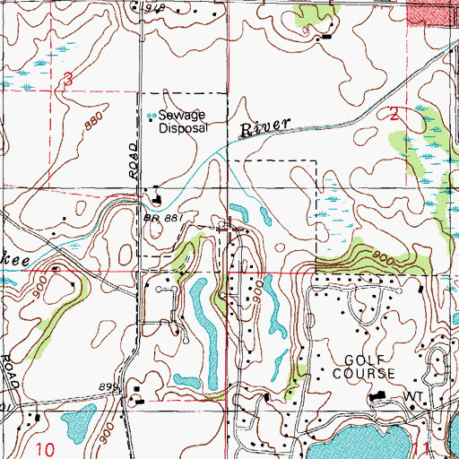 Topographic Map of Village of Lakewood, IL