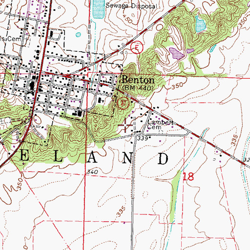 Topographic Map of Village of Lambert, MO