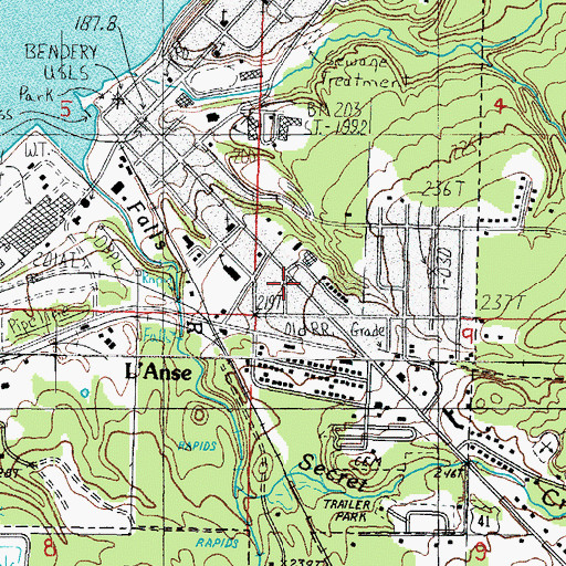Topographic Map of Village of L'Anse, MI