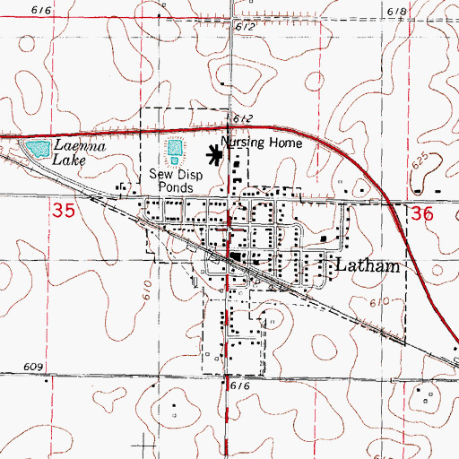 Topographic Map of Village of Latham, IL