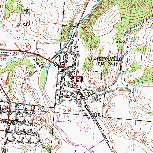 Topographic Map of Village of Laurelville, OH