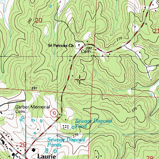 Topographic Map of City of Laurie, MO