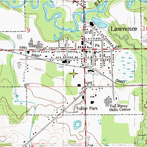 Topographic Map of Village of Lawrence, MI