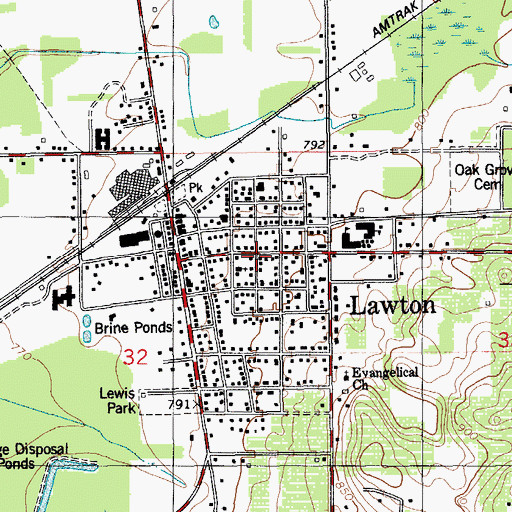 Topographic Map of Village of Lawton, MI