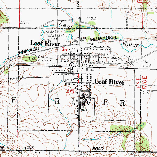Topographic Map of Village of Leaf River, IL