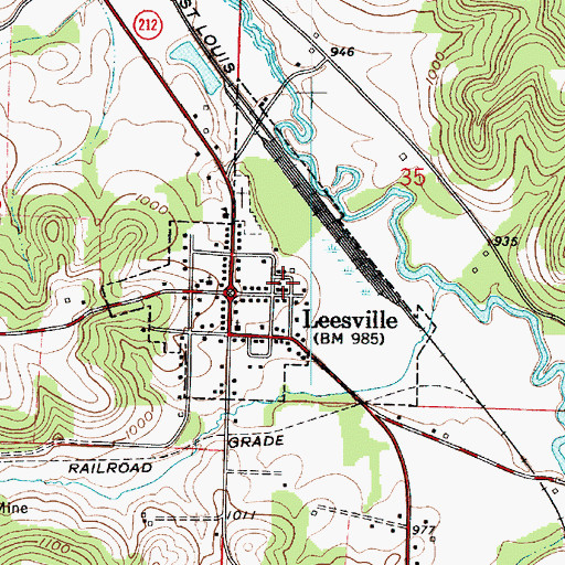 Topographic Map of Village of Leesville, OH