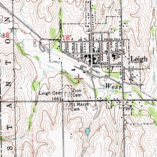 Topographic Map of Village of Leigh, NE