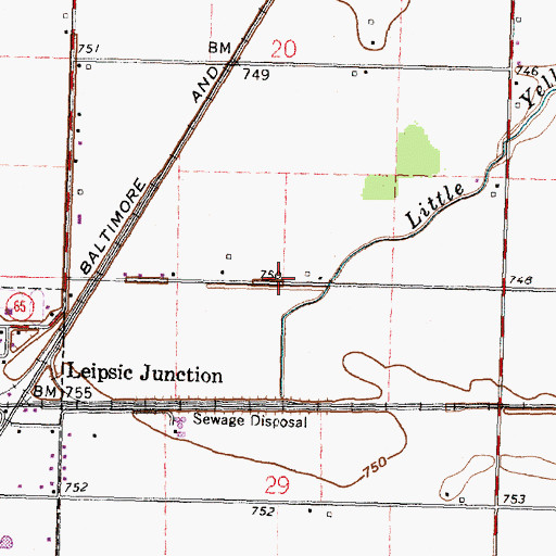 Topographic Map of Village of Leipsic, OH