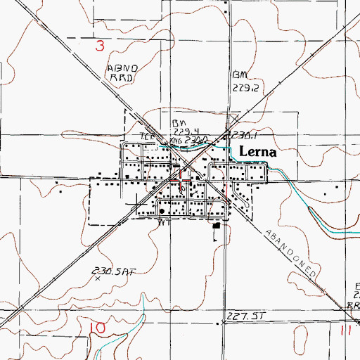 Topographic Map of Village of Lerna, IL