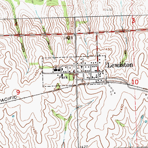 Topographic Map of Village of Lewiston, NE