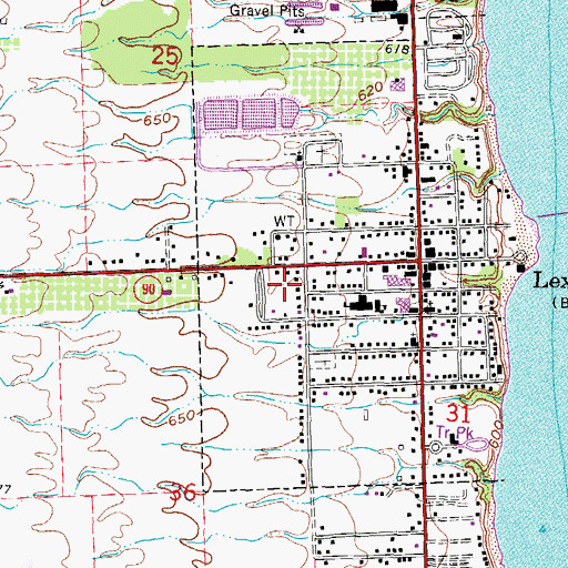 Topographic Map of Village of Lexington, MI