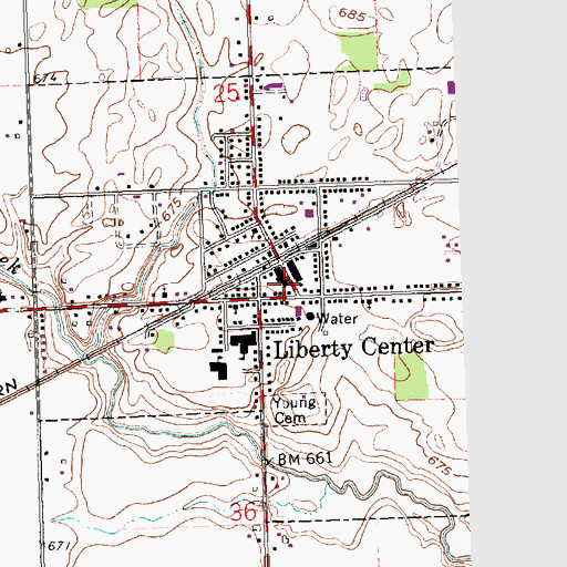Topographic Map of Village of Liberty Center, OH