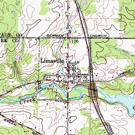 Topographic Map of Village of Limaville, OH
