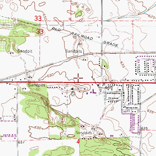 Topographic Map of Village of Limestone, IL