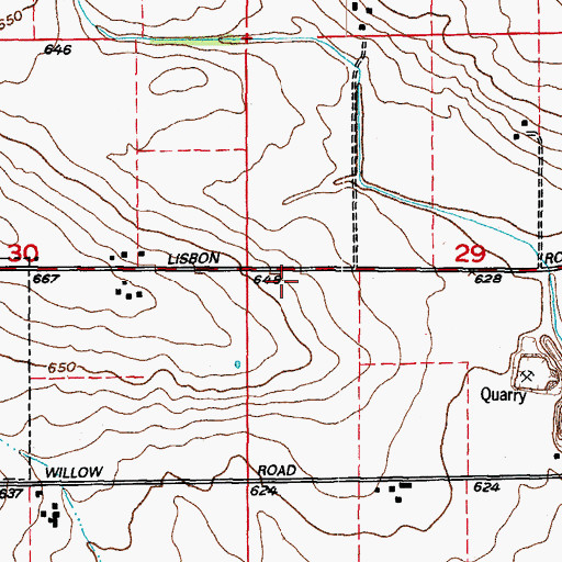 Topographic Map of Village of Lisbon, IL