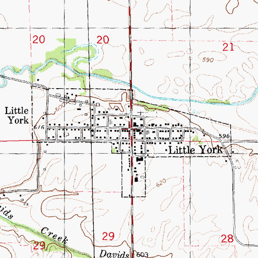 Topographic Map of Village of Little York, IL