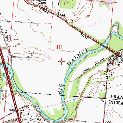Topographic Map of Village of Lockbourne, OH