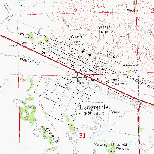 Topographic Map of Village of Lodgepole, NE