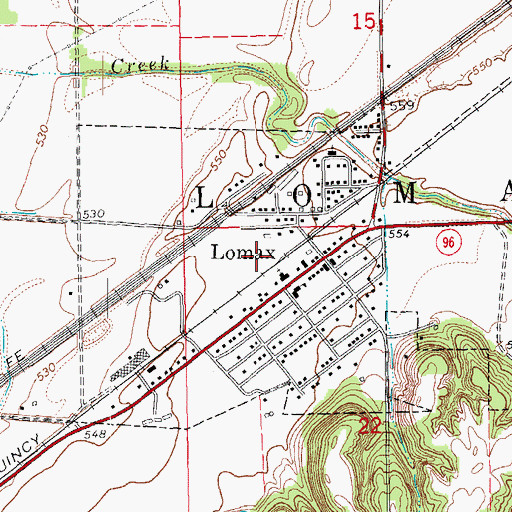 Topographic Map of Village of Lomax, IL