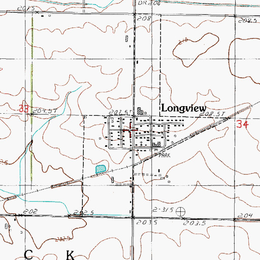Topographic Map of Village of Longview, IL