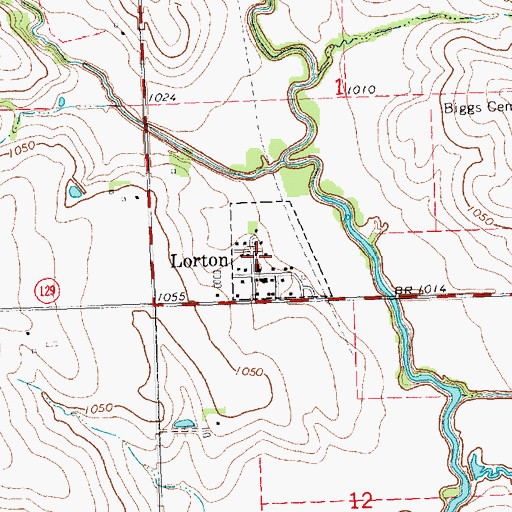 Topographic Map of Village of Lorton, NE