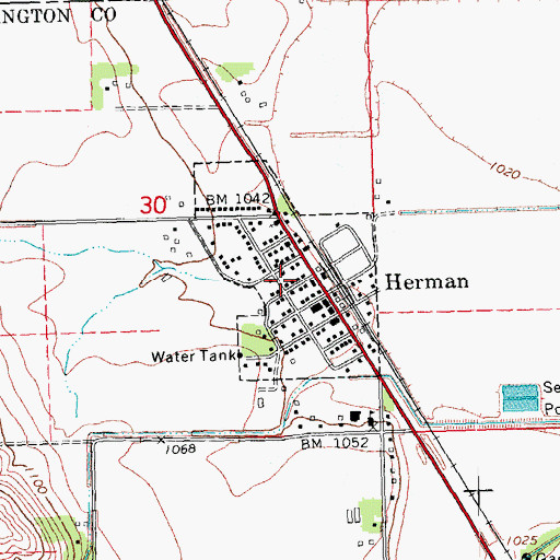 Topographic Map of Village of Herman, NE
