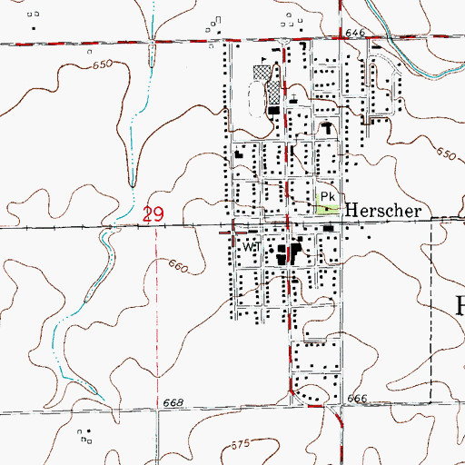 Topographic Map of Village of Herscher, IL