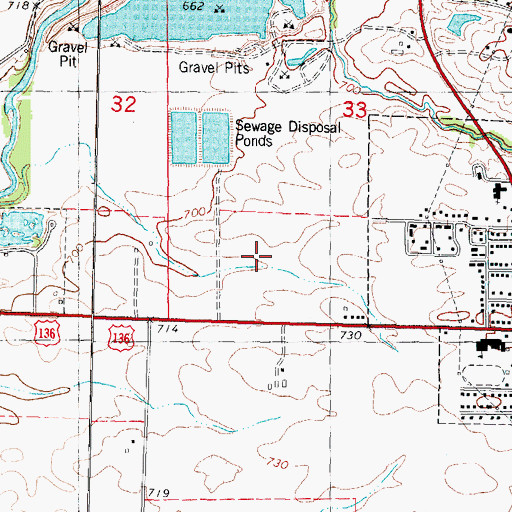 Topographic Map of Village of Heyworth, IL