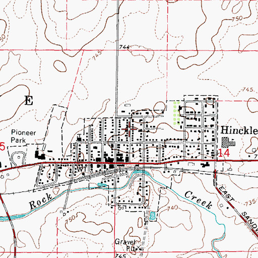 Topographic Map of Village of Hinckley, IL