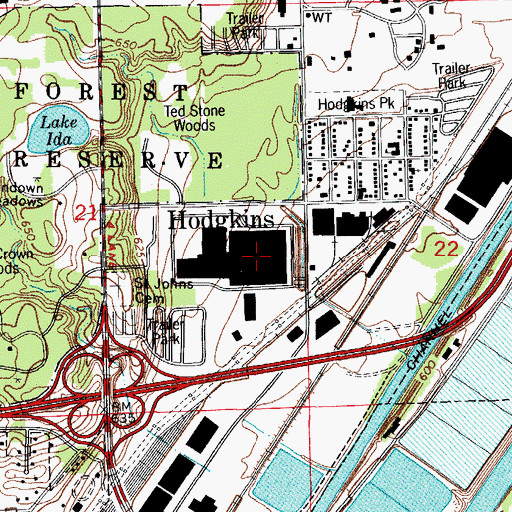 Topographic Map of Village of Hodgkins, IL