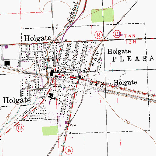 Topographic Map of Village of Holgate, OH