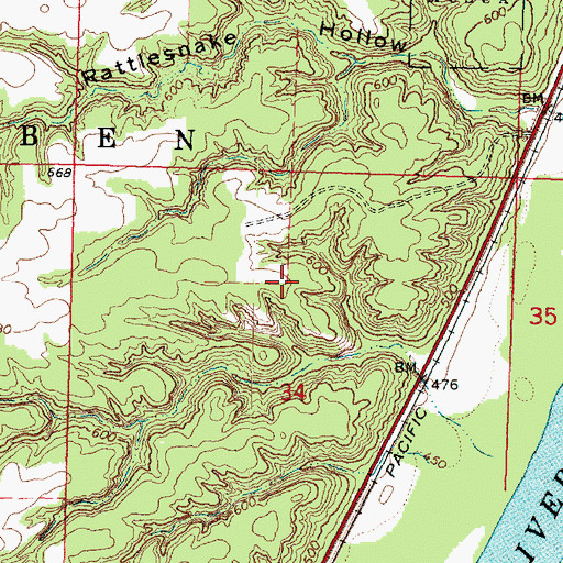 Topographic Map of Village of Hopewell, IL