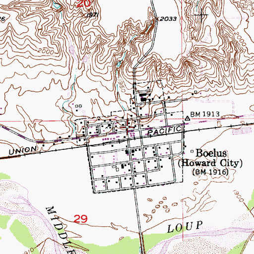 Topographic Map of Village of Howard City, NE
