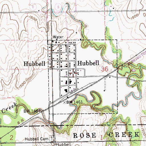 Topographic Map of Village of Hubbell, NE