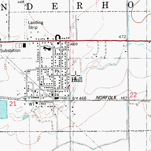 Topographic Map of Village of Hull, IL