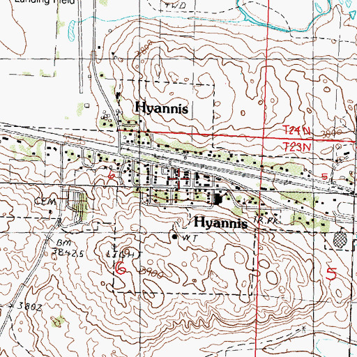 Topographic Map of Village of Hyannis, NE