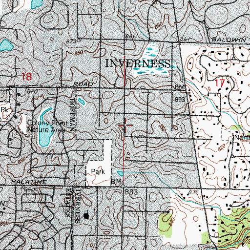 Topographic Map of Village of Inverness, IL