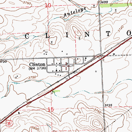 Topographic Map of Village of Clinton, NE
