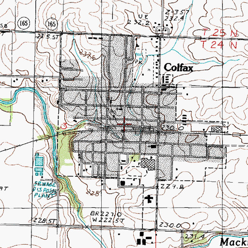 Topographic Map of Village of Colfax, IL
