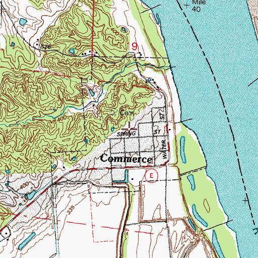 Topographic Map of Village of Commerce, MO