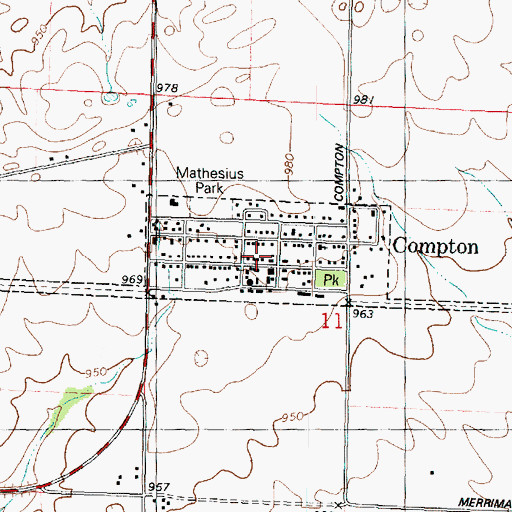 Topographic Map of Village of Compton, IL