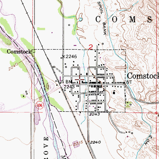 Topographic Map of Village of Comstock, NE