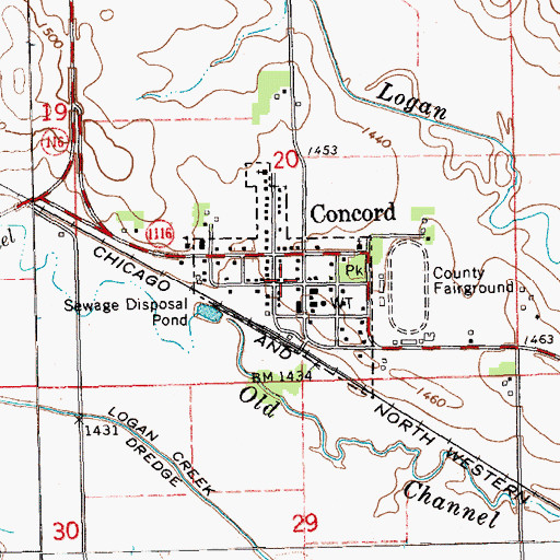 Topographic Map of Village of Concord, NE