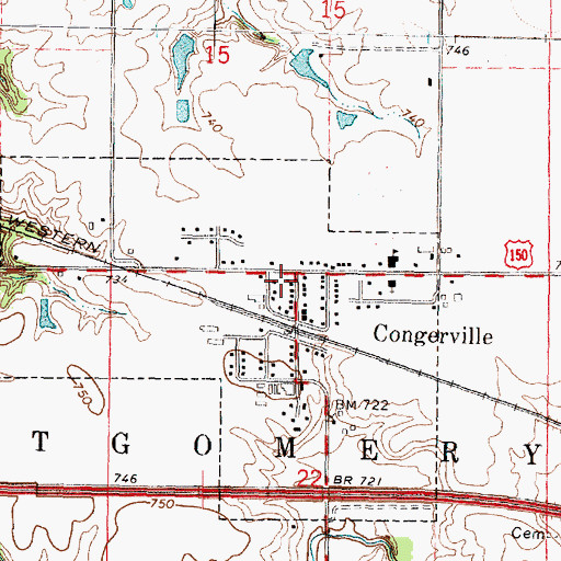 Topographic Map of Village of Congerville, IL