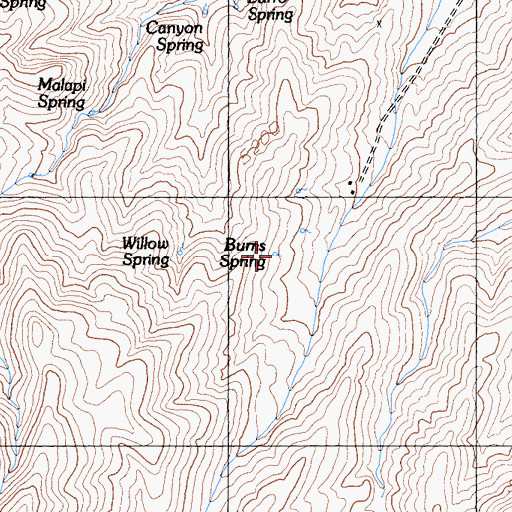 Topographic Map of Burns Spring, CA