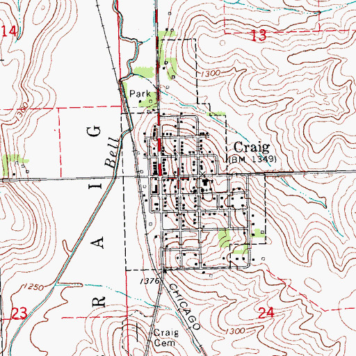 Topographic Map of Village of Craig, NE