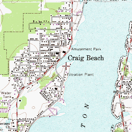 Topographic Map of Village of Craig Beach, OH
