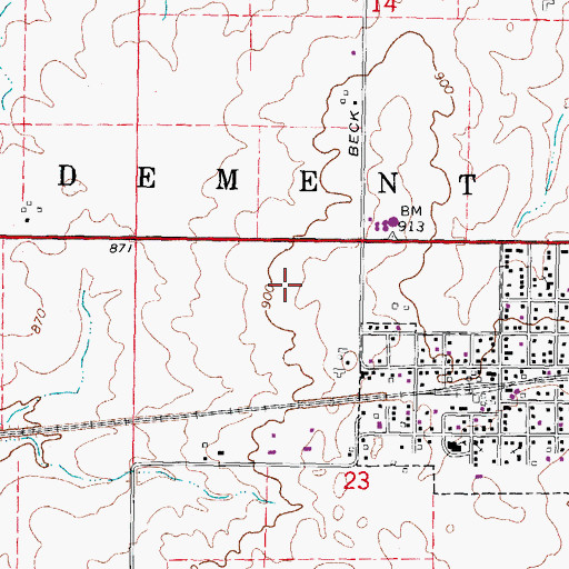 Topographic Map of Village of Creston, IL